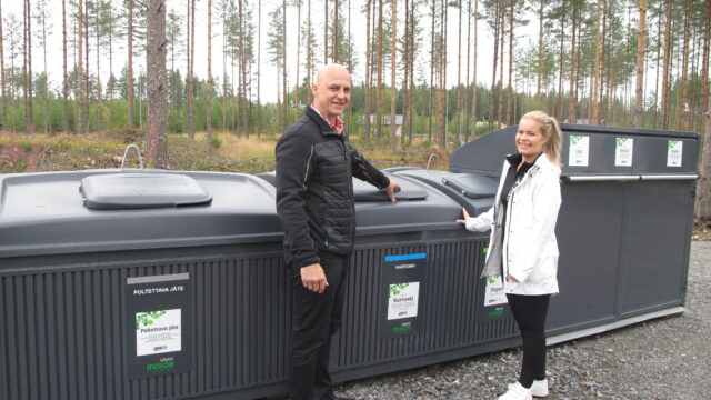 Korttelikeräys on jätehuollon nykyaikaa kertovat Salla-Maria Priuska ja Timo Antila.